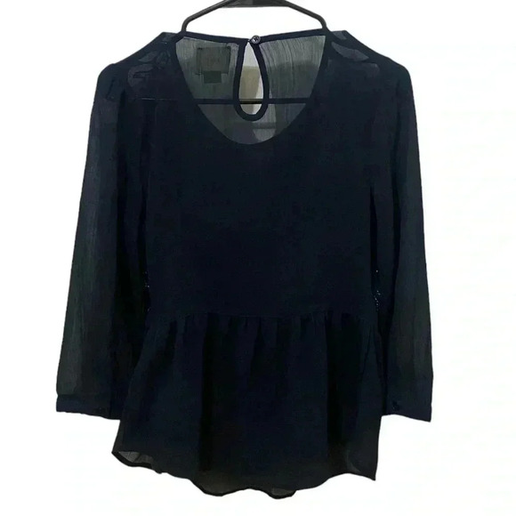 Anthro Maeve Helene Sequined Peplum Blouse Size 4 - Picture 3 of 6